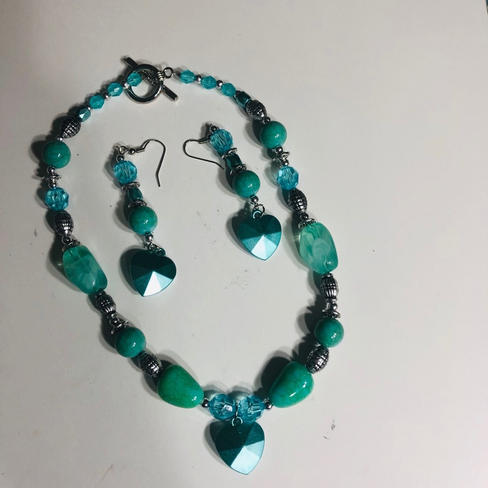 Handmade earrings and choker set